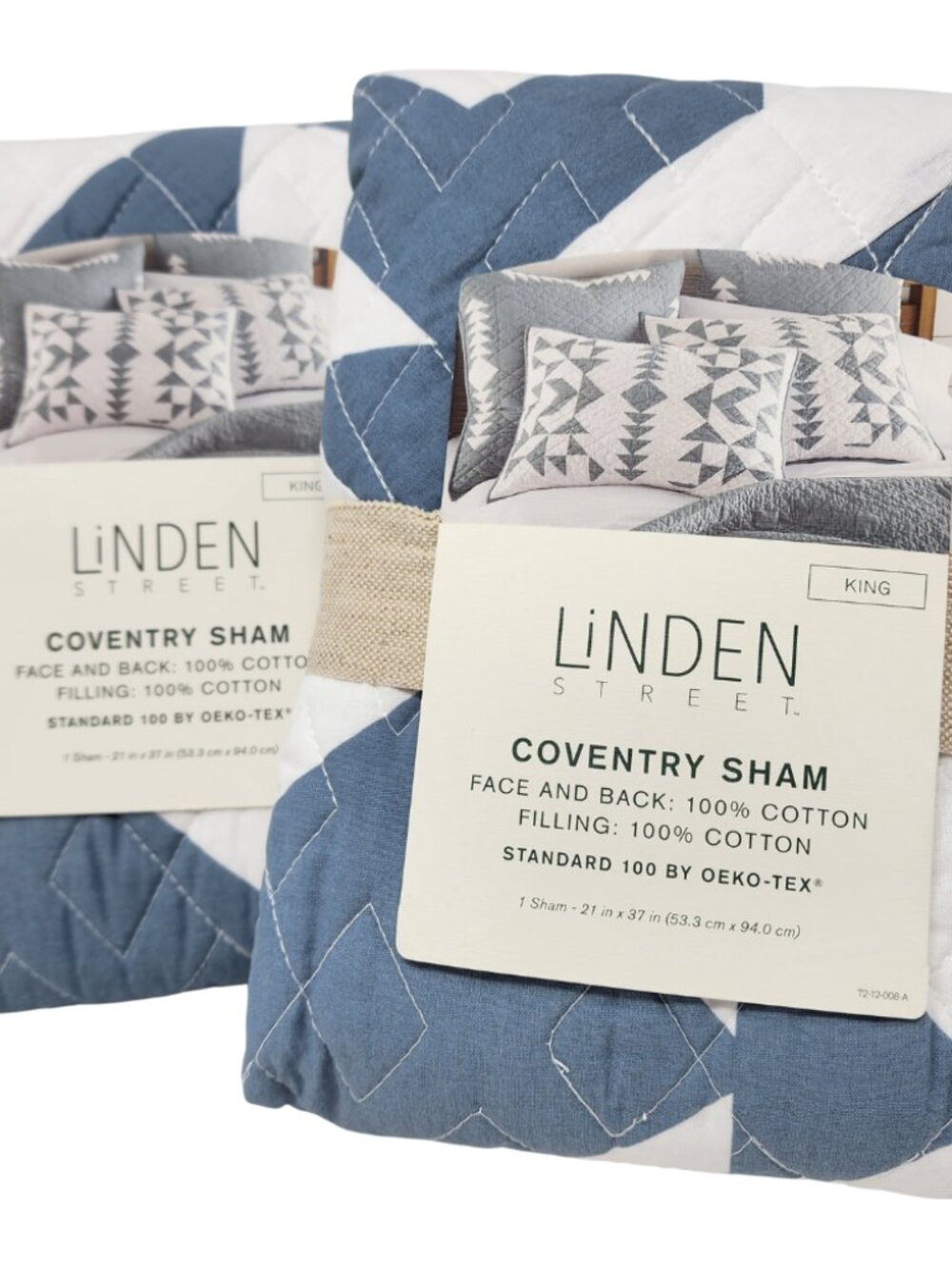 New 2 Pack Linden Street Coventry King 21"x37" Pillow Shams Patchwork Farmhouse